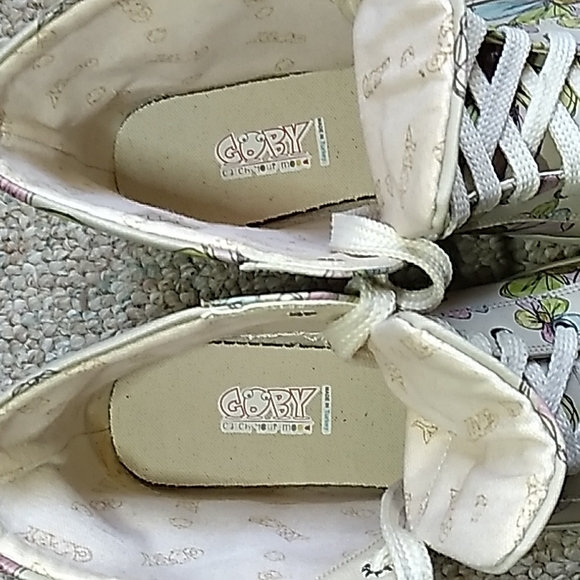 Goby Women's Vegan Hi-Top Floral Sneakers Shoes - Sz 10 NWOT - Picture 8 of 12